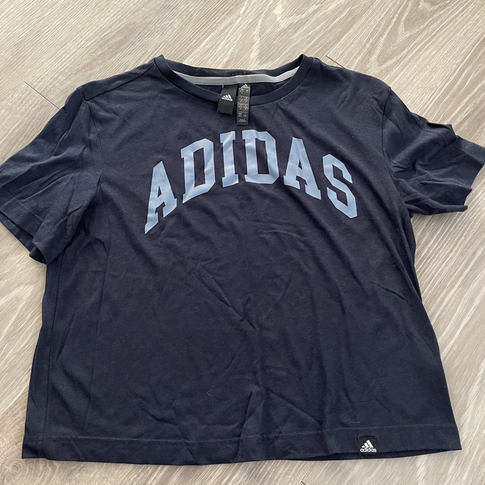 navy blue adidas t shirt